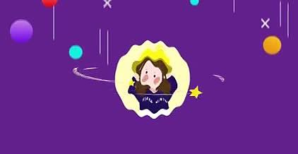 综艺娱乐卡通紫色趣味片头模板视频的预览图